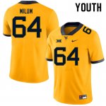 Youth West Virginia Mountaineers NCAA #64 Wyatt Milum Gold Authentic Nike Stitched College Football Jersey HO15H04AB